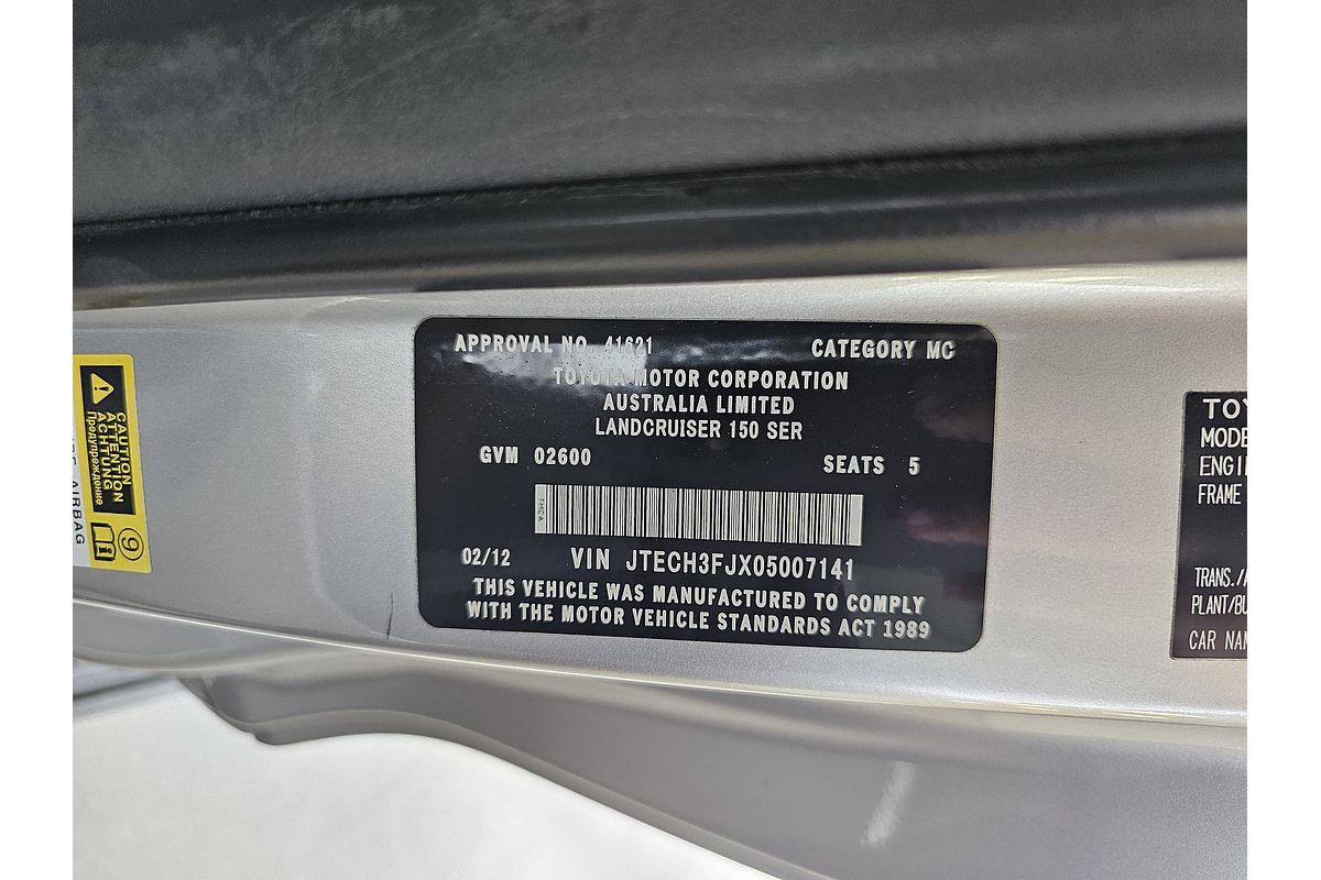 2012 Toyota Landcruiser Prado SX KDJ155R
