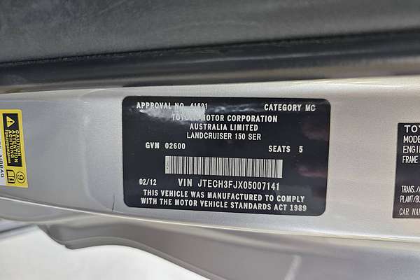 2012 Toyota Landcruiser Prado SX KDJ155R