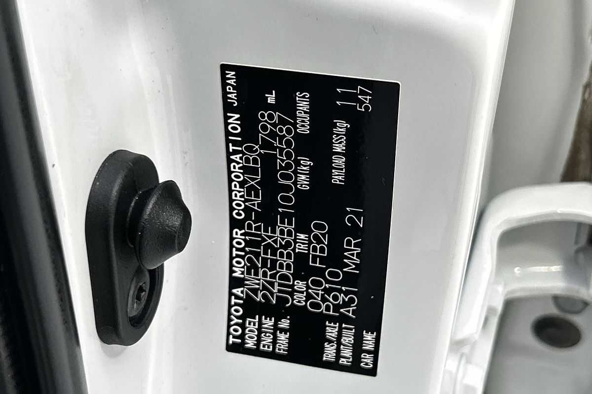 2021 Toyota Corolla Ascent Sport Hybrid ZWE211R