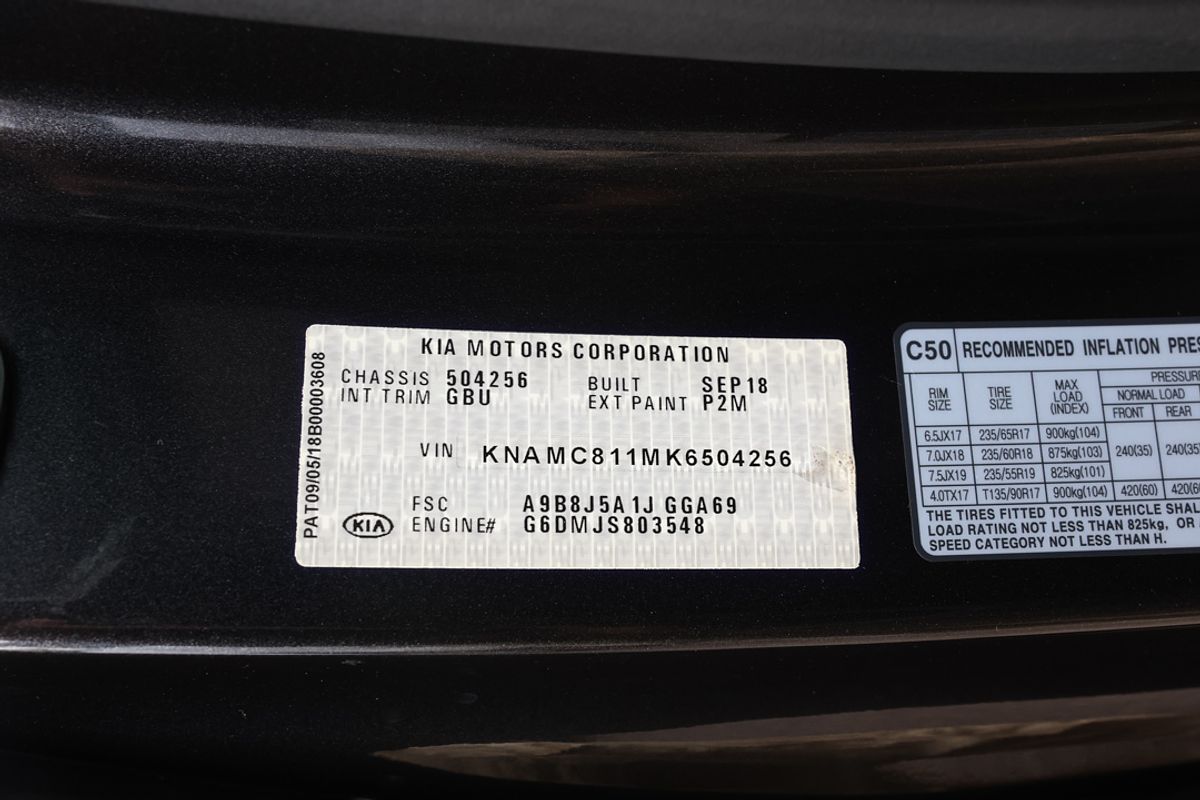2018 Kia Carnival SLi YP