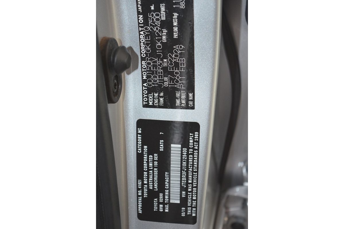 2019 Toyota Landcruiser Prado GXL GDJ150R