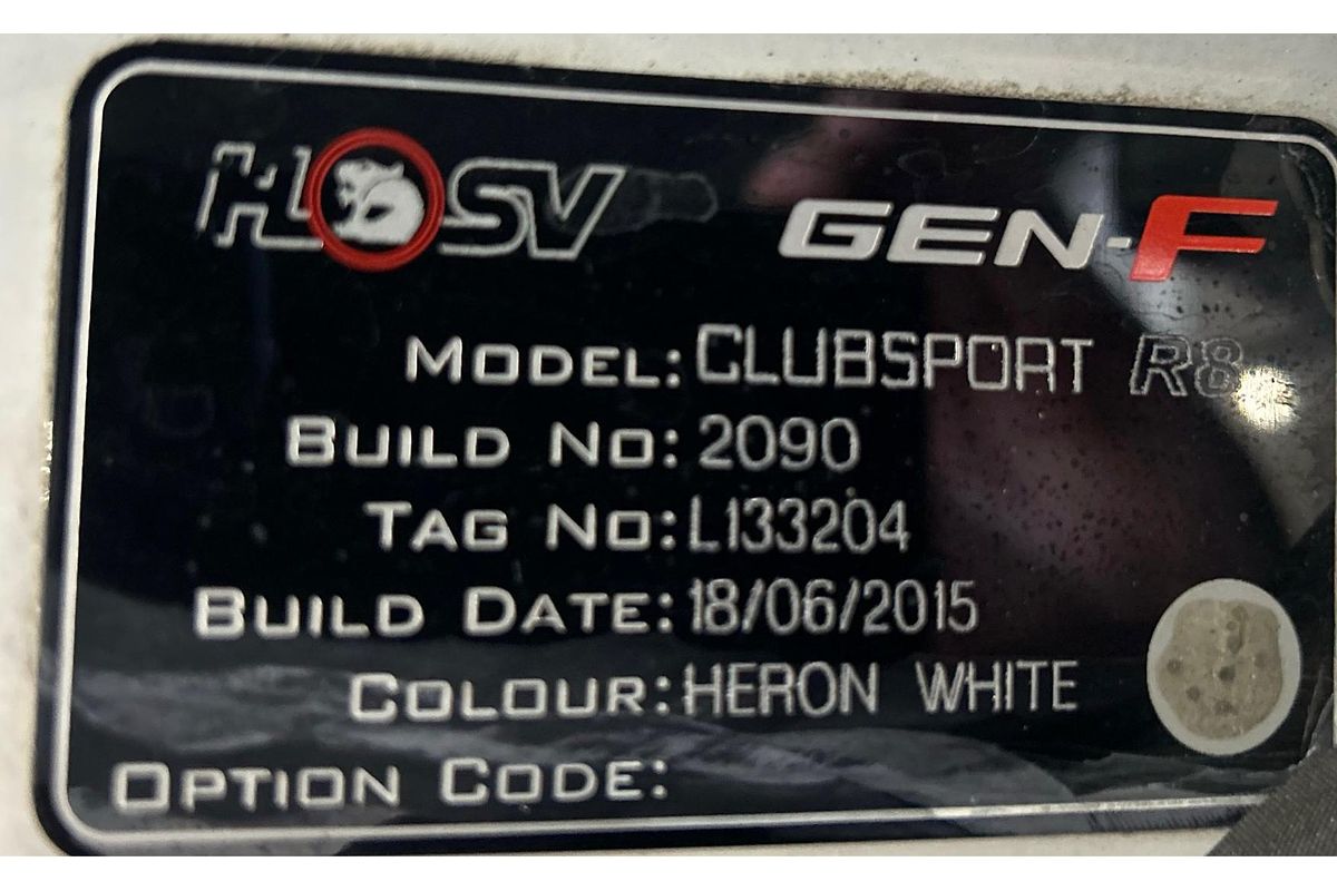 2015 Holden Clubsport R8 GEN-F
