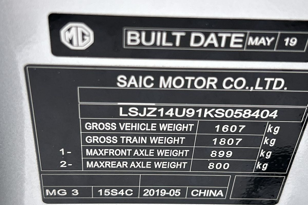 2019 MG MG3 Core