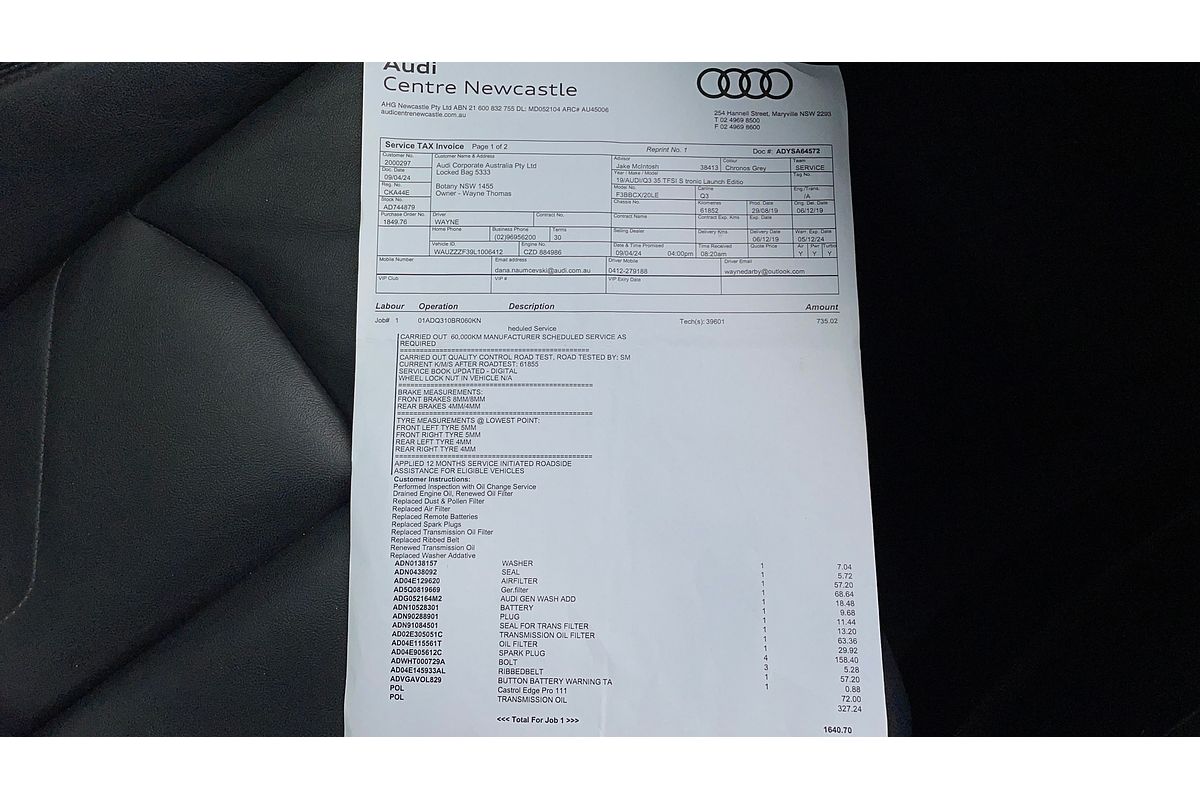 2019 Audi Q3 35 TFSI Launch Edition F3