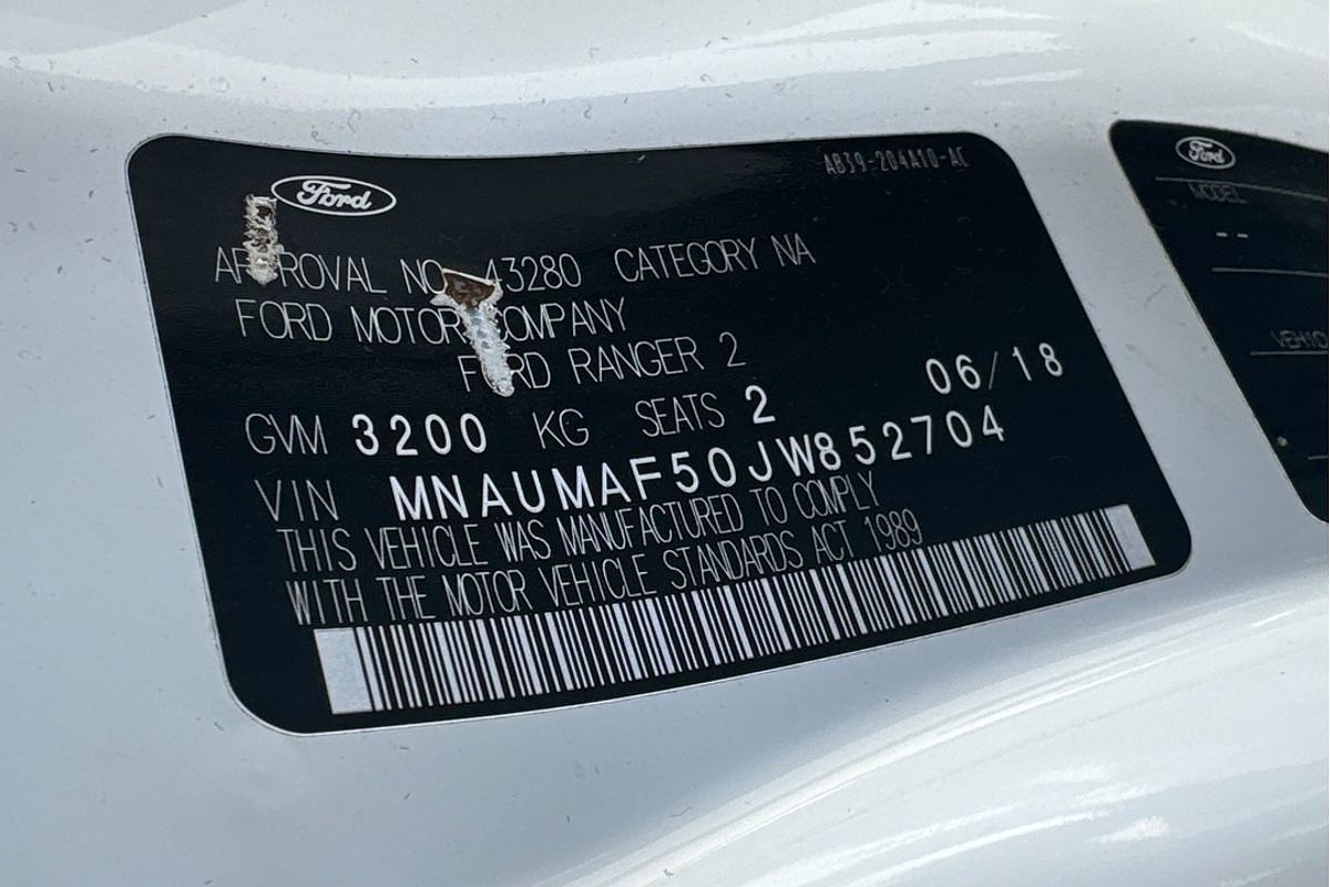 2018 Ford Ranger XL PX MkII 4X4
