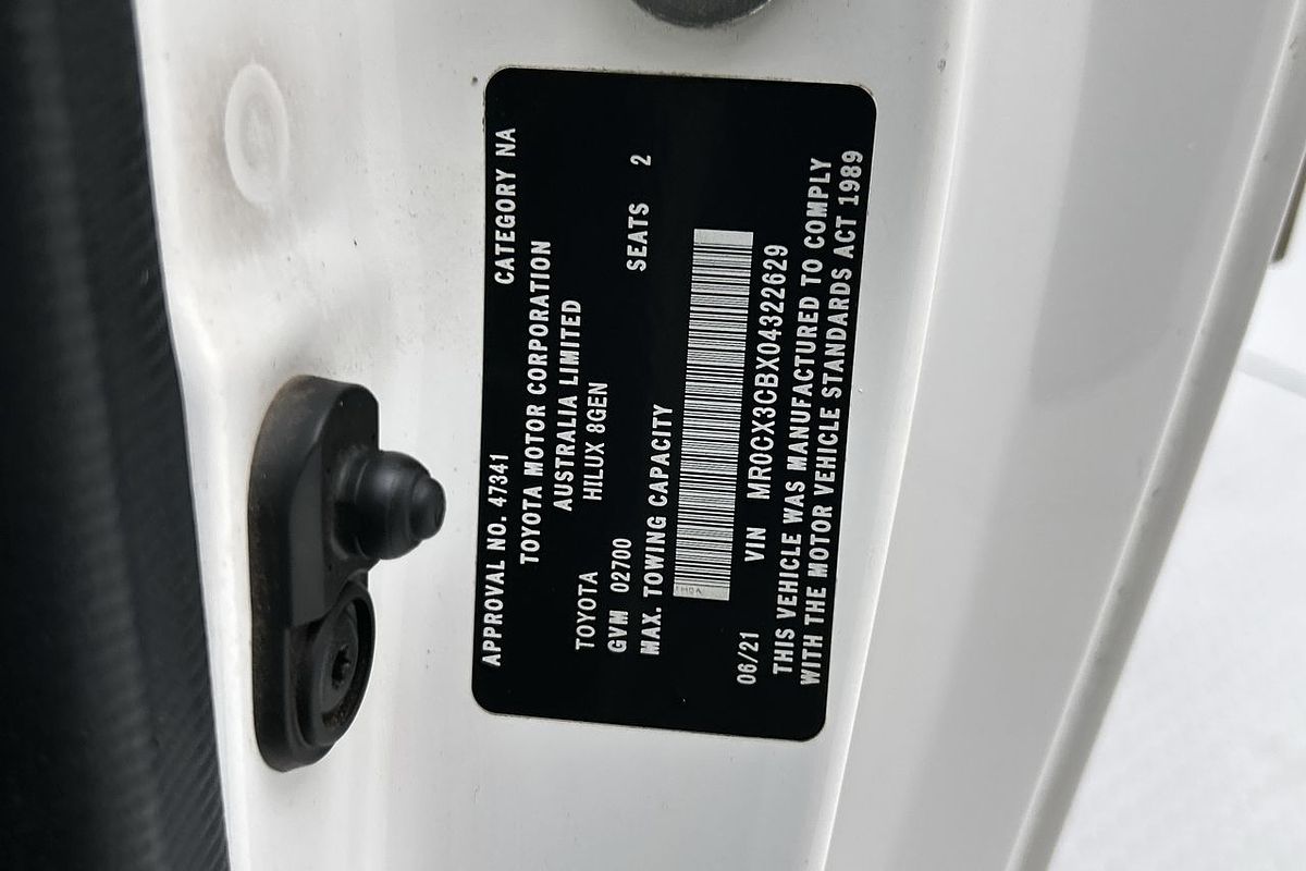 2021 Toyota Hilux Workmate TGN121R Rear Wheel Drive