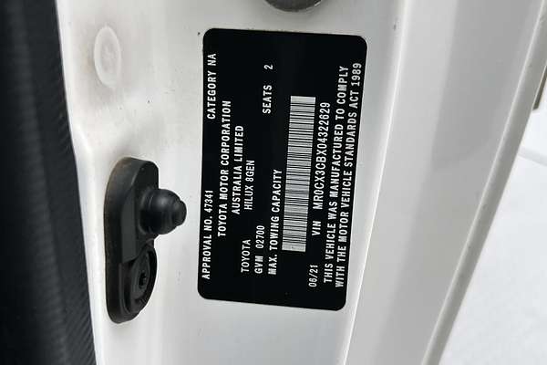 2021 Toyota Hilux Workmate TGN121R Rear Wheel Drive