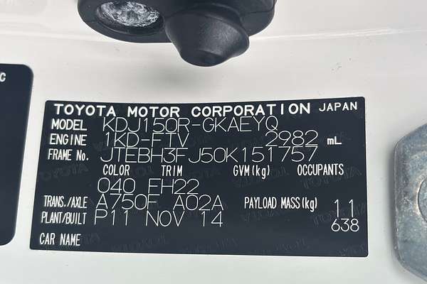2014 Toyota Landcruiser KDJ150R MY14