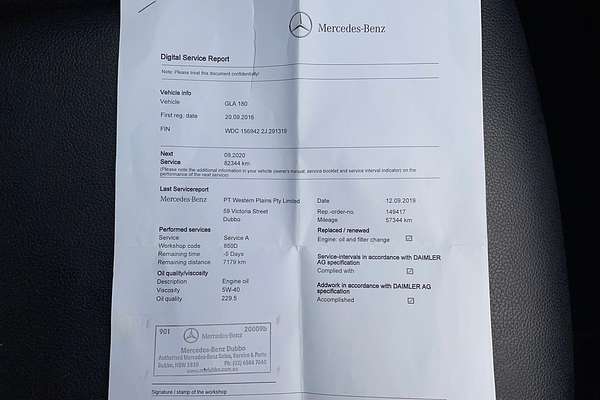 2016 Mercedes-Benz GLA-Class GLA180 X156