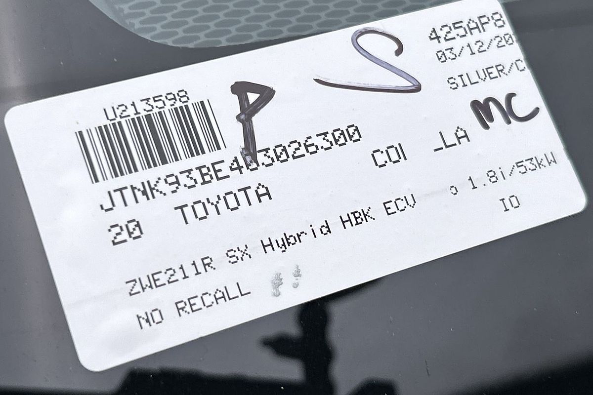 2020 Toyota Corolla SX Hybrid ZWE211R