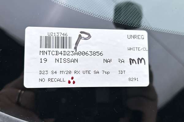 2019 Nissan Navara RX D23 Series 4 4X4