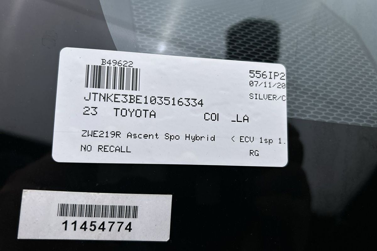 2023 Toyota Corolla Ascent Sport Hybrid ZWE219R