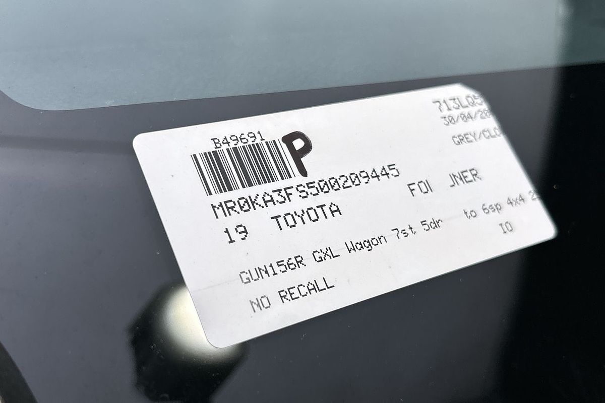 2019 Toyota Fortuner GXL GUN156R