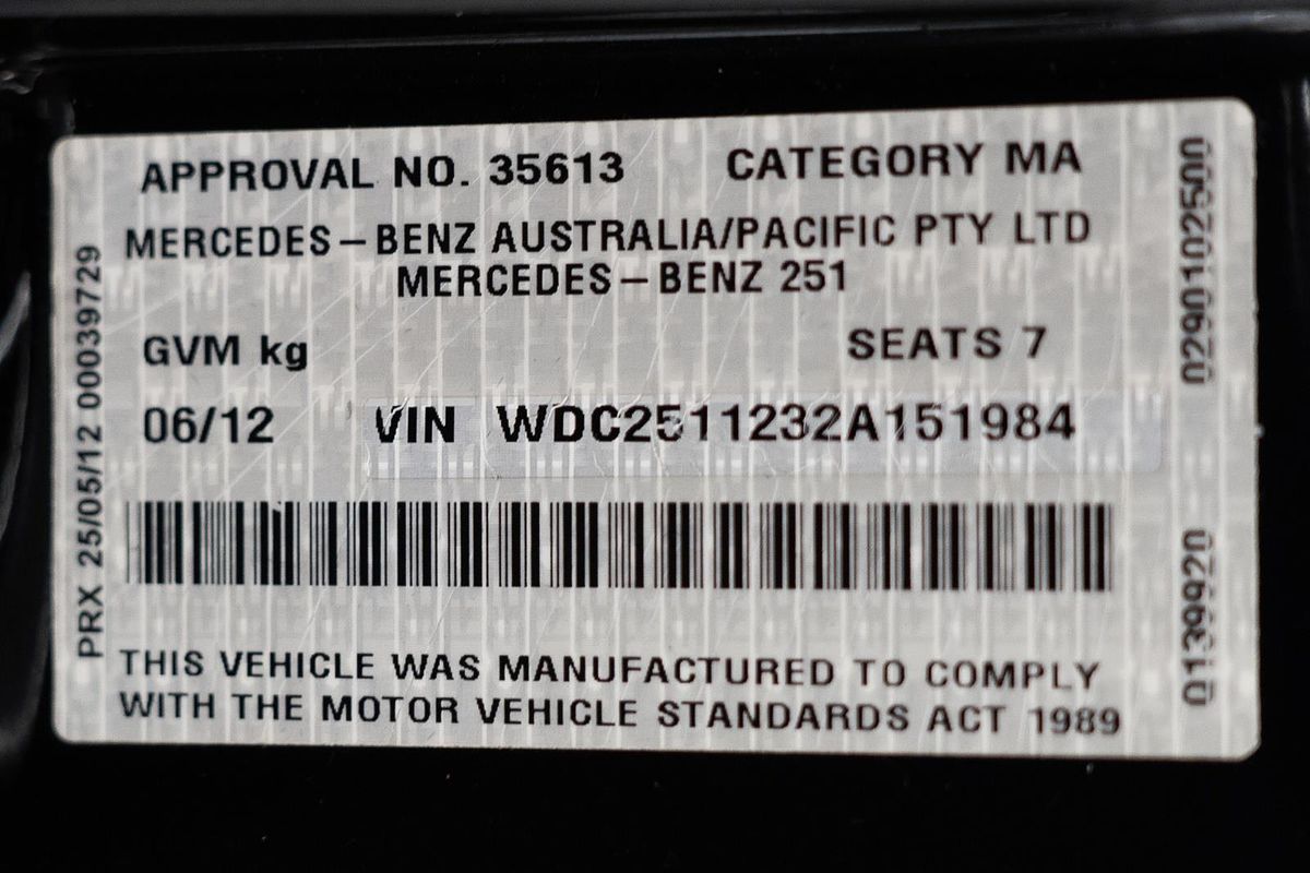 2012 Mercedes-Benz R-Class R350 CDI 251