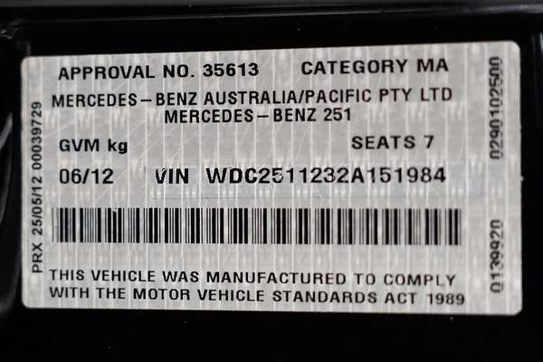 2012 Mercedes-Benz R-Class R350 CDI 251