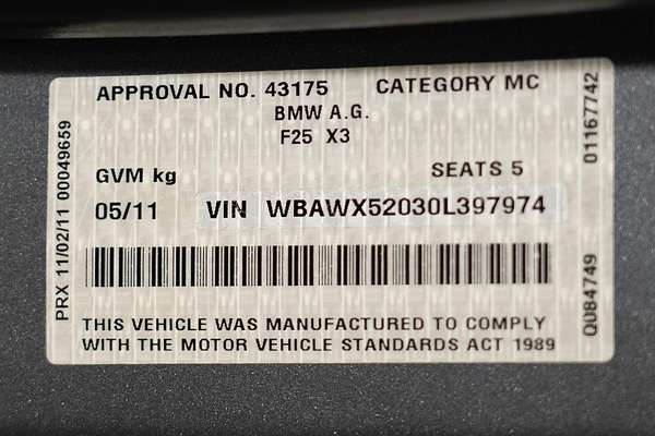 2011 BMW X3 xDrive28i F25
