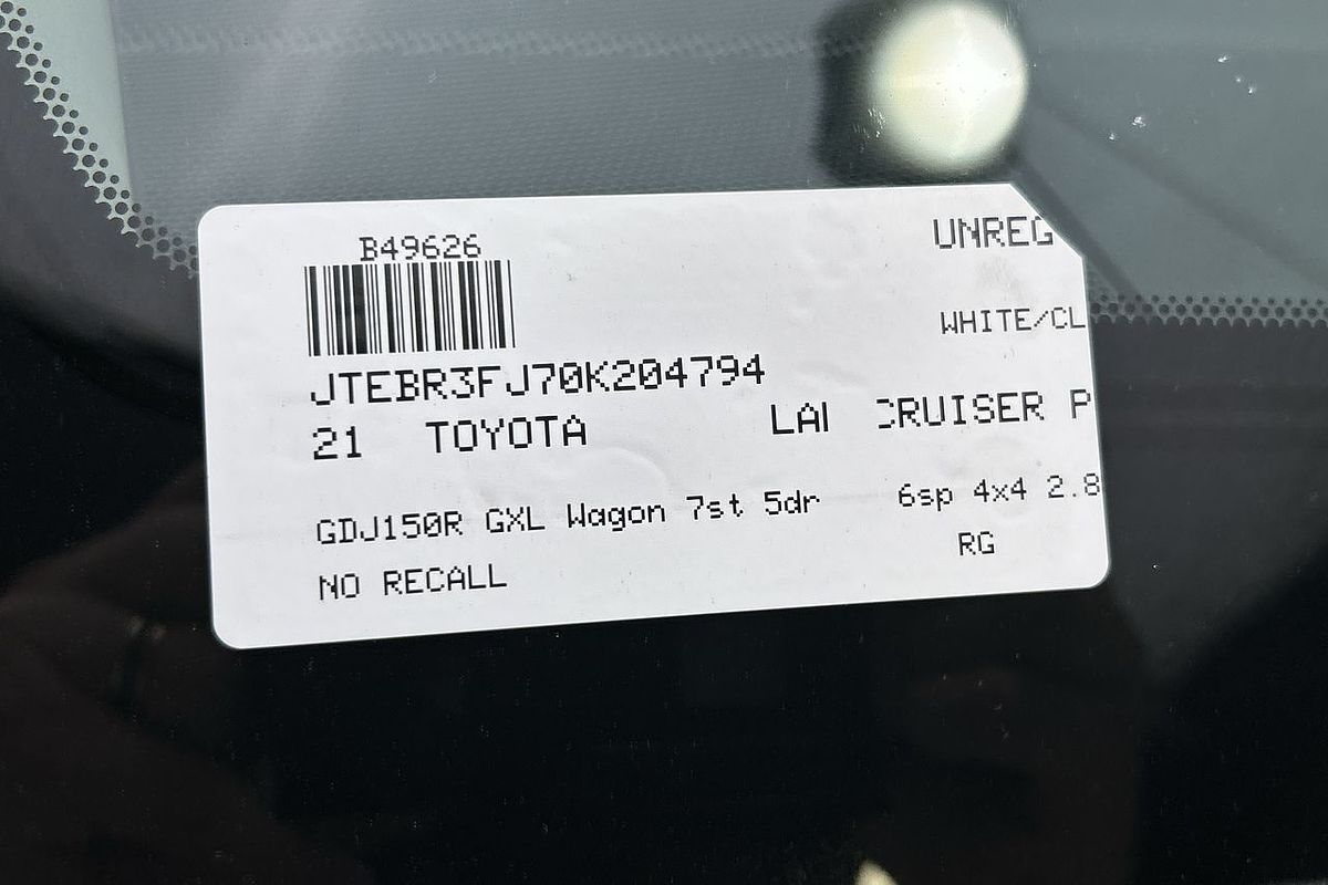 2021 Toyota Landcruiser Prado GXL GDJ150R
