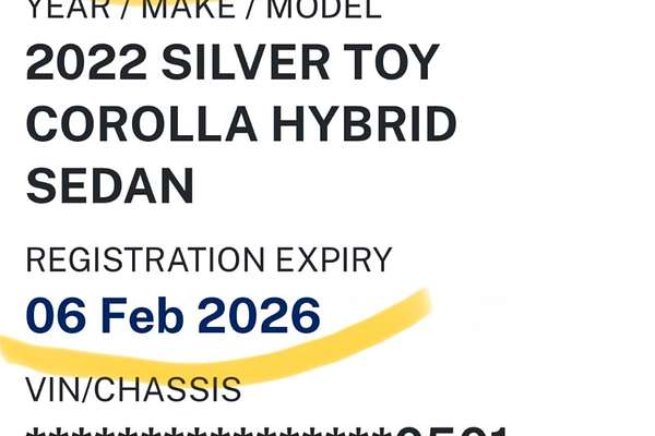 2021 Toyota COROLLA ASCENT SPORT HYBRID ZWE211R