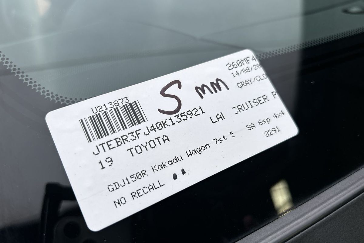2019 Toyota Landcruiser Prado Kakadu GDJ150R