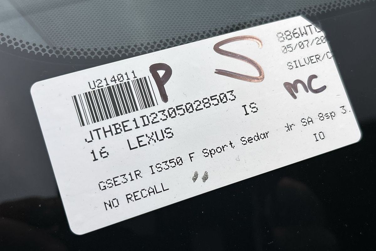 2016 Lexus IS IS350 F Sport GSE31R