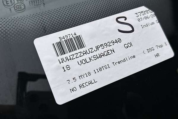 2018 Volkswagen Golf 110TSI Trendline 7.5