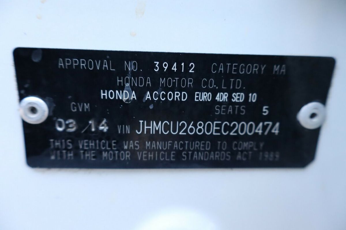 2014 Honda Accord Euro Luxury 10 MY14