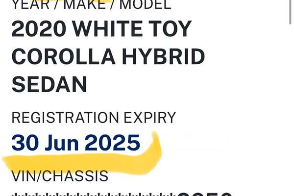2020 Toyota COROLLA ASCENT SPORT HYBRID ZWE211R