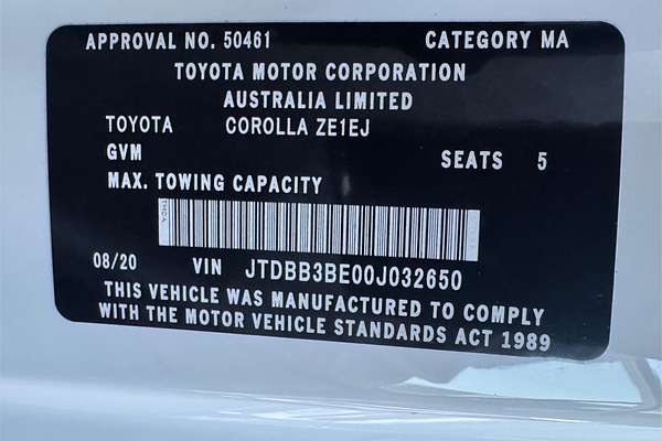 2020 Toyota COROLLA ASCENT SPORT HYBRID ZWE211R