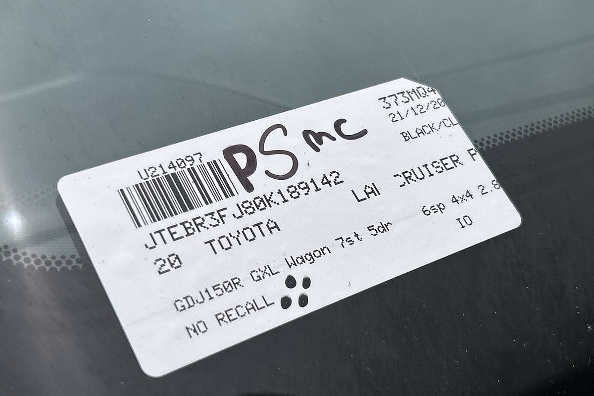 2020 Toyota Landcruiser Prado GXL GDJ150R