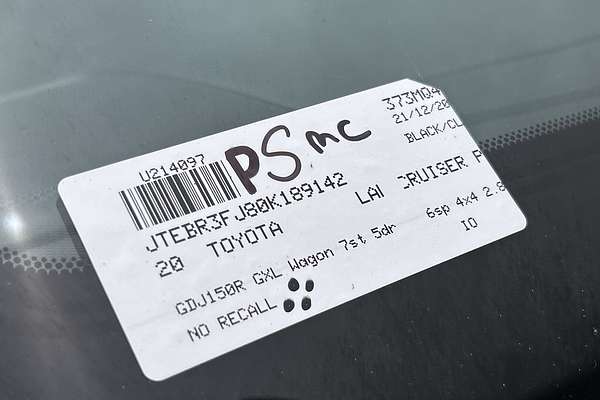 2020 Toyota Landcruiser Prado GXL GDJ150R