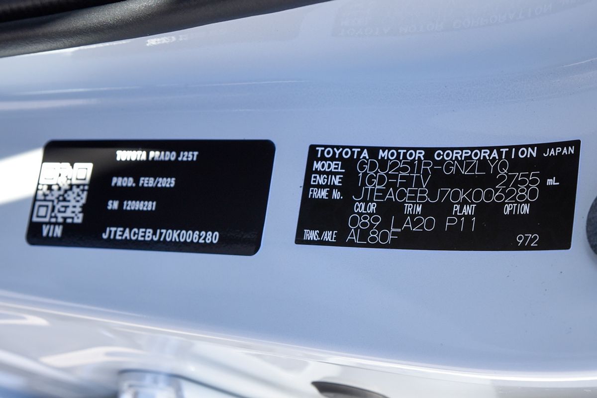 2025 Toyota Landcruiser Prado VX GDJ251R