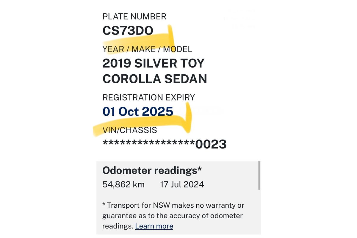 2019 Toyota COROLLA ASCENT ZRE172R MY17