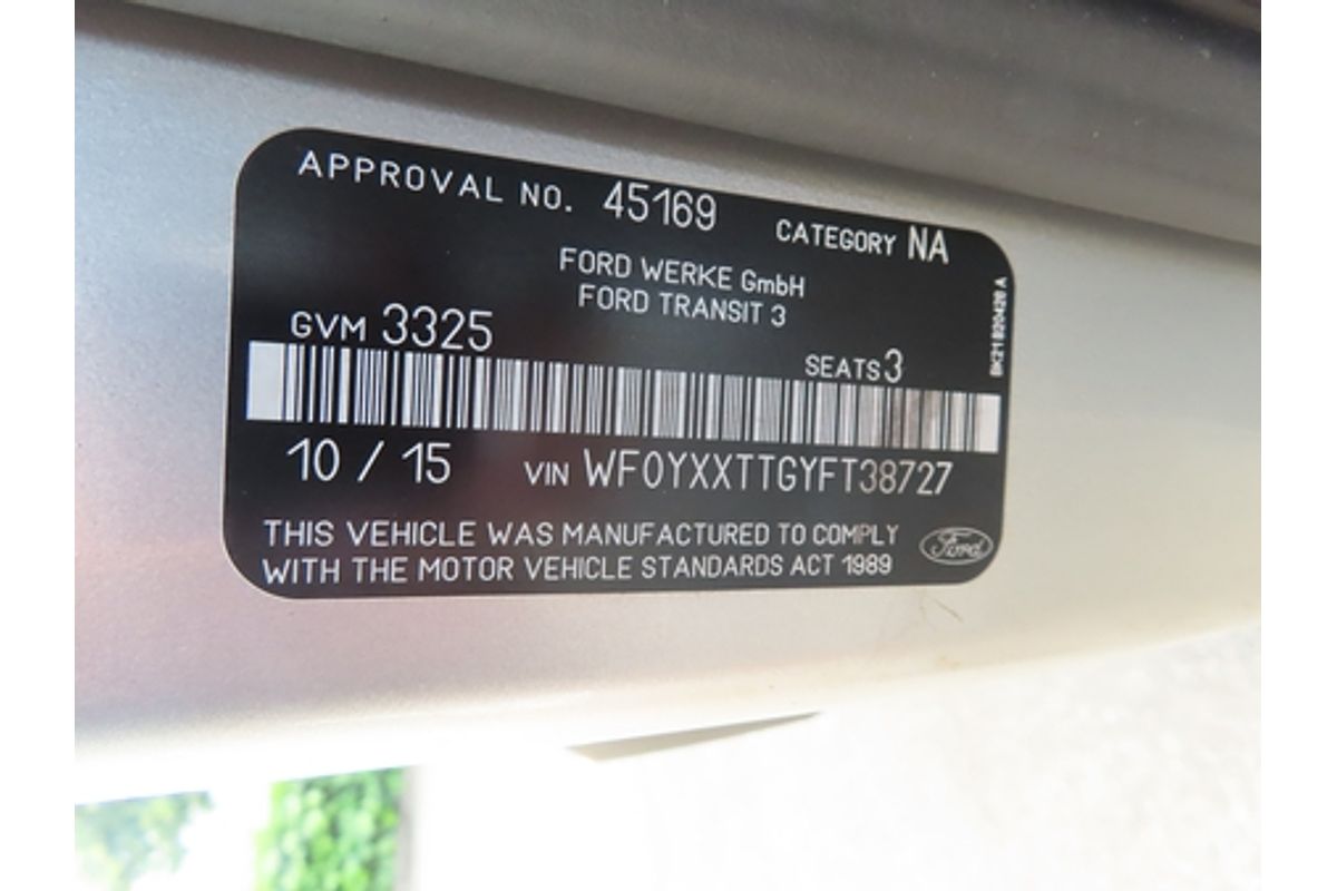 2015 Ford Transit Custom 330L VN LWB