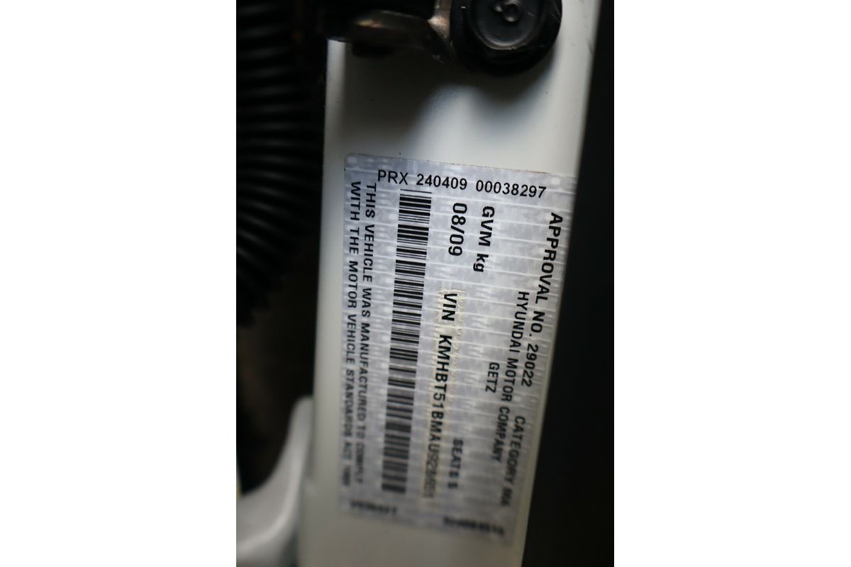 2009 Hyundai Getz SX TB MY09