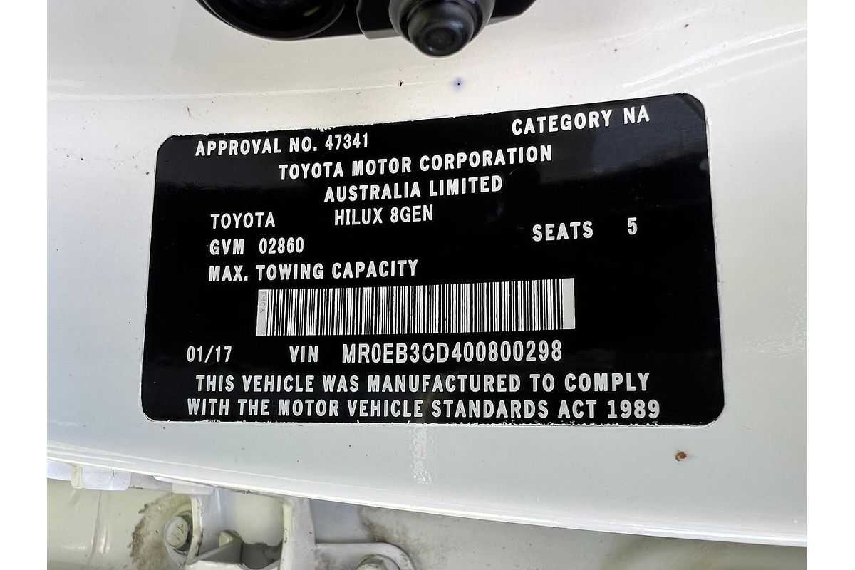 2017 Toyota Hilux Workmate GUN122R Rear Wheel Drive