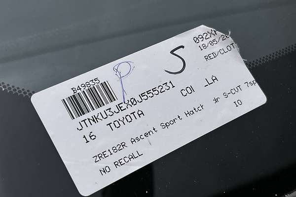 2016 Toyota Corolla Ascent Sport ZRE182R