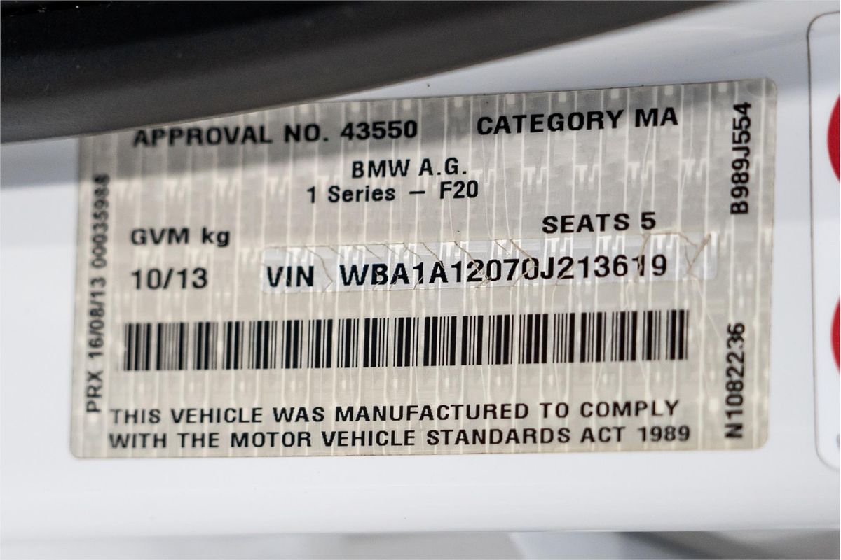 2013 BMW 1 Series 116i F20