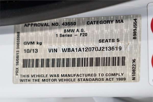 2013 BMW 1 Series 116i F20