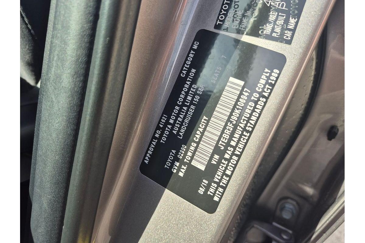 2018 Toyota Landcruiser GDJ150R MY18
