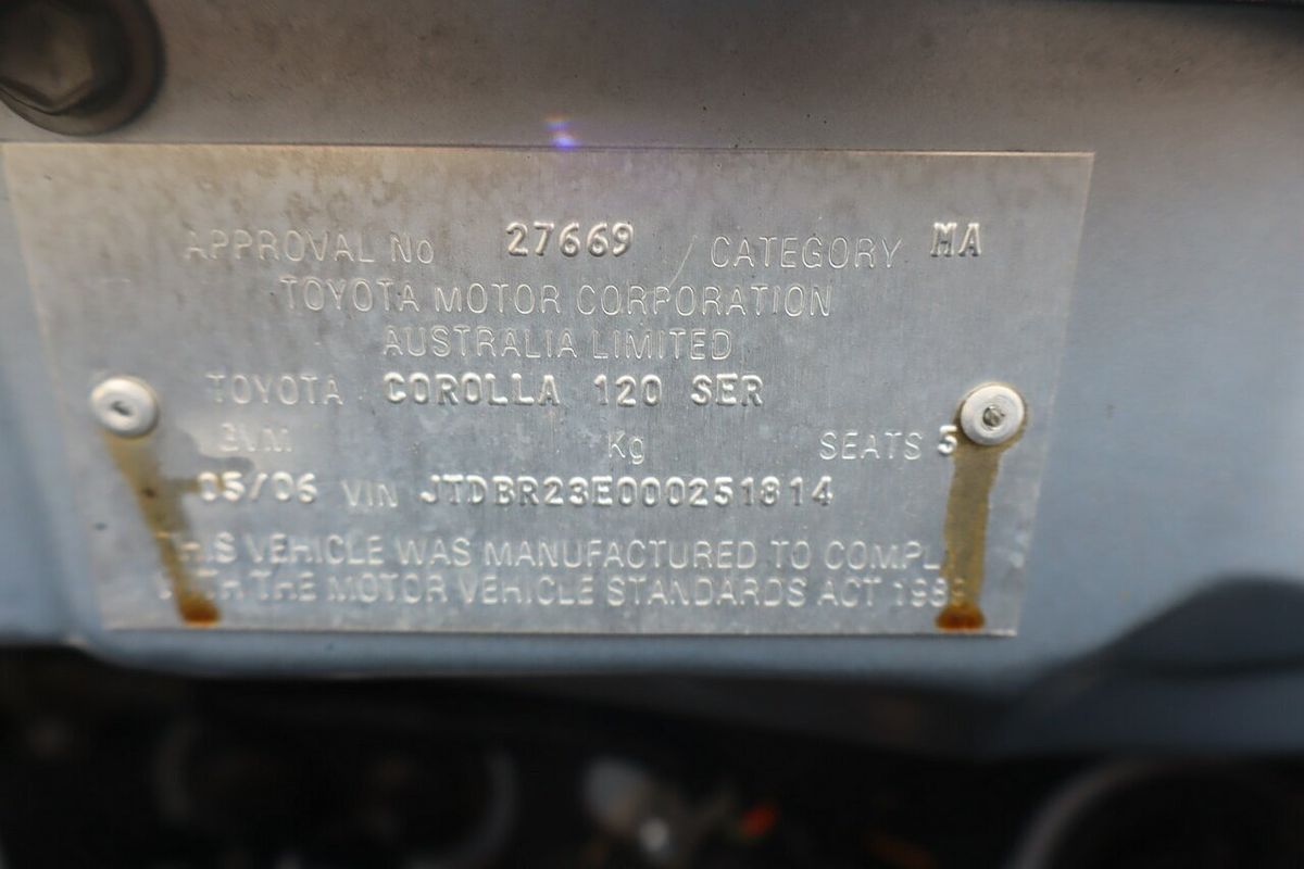 2006 Toyota Corolla Ascent ZZE122R