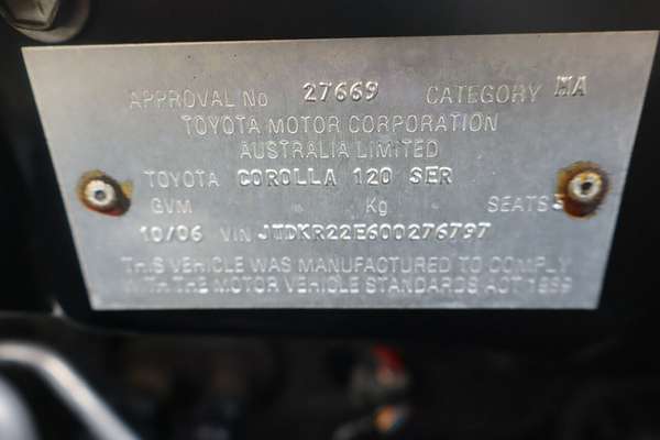 2006 Toyota Corolla Ascent Seca ZZE122R