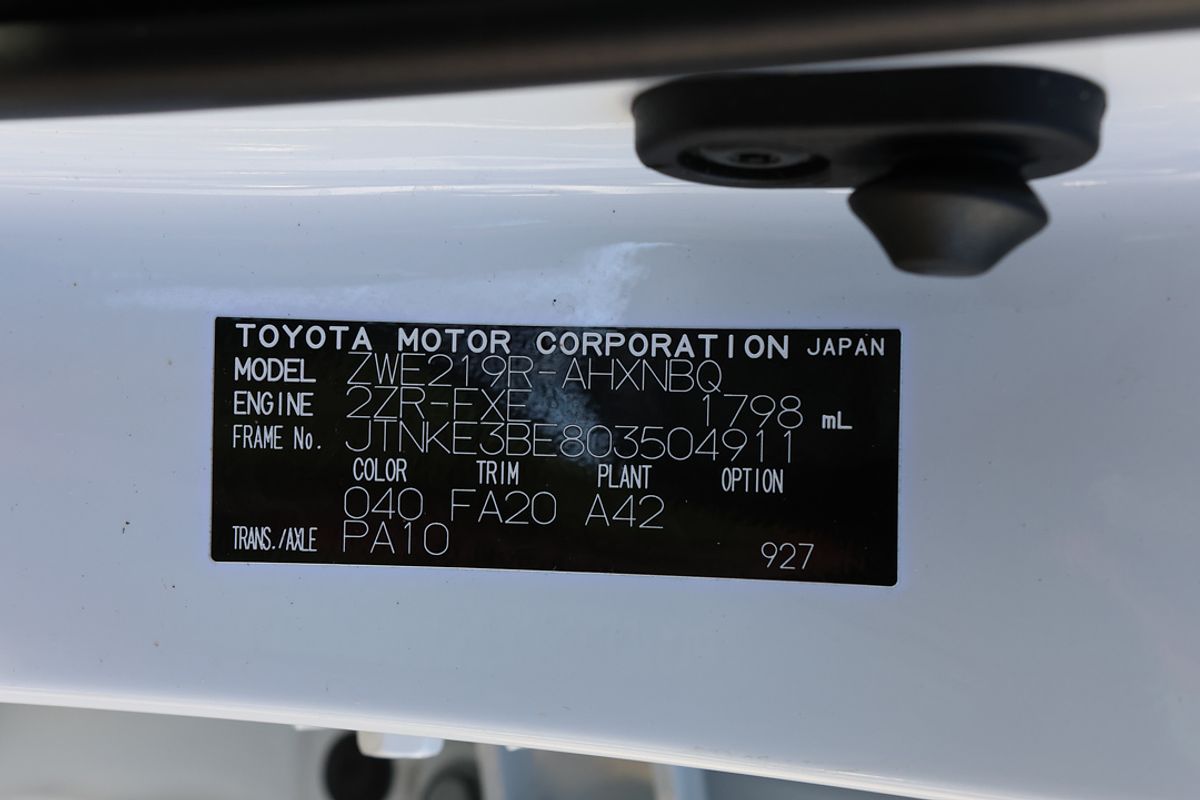2022 Toyota Corolla Ascent Sport Hybrid ZWE219R