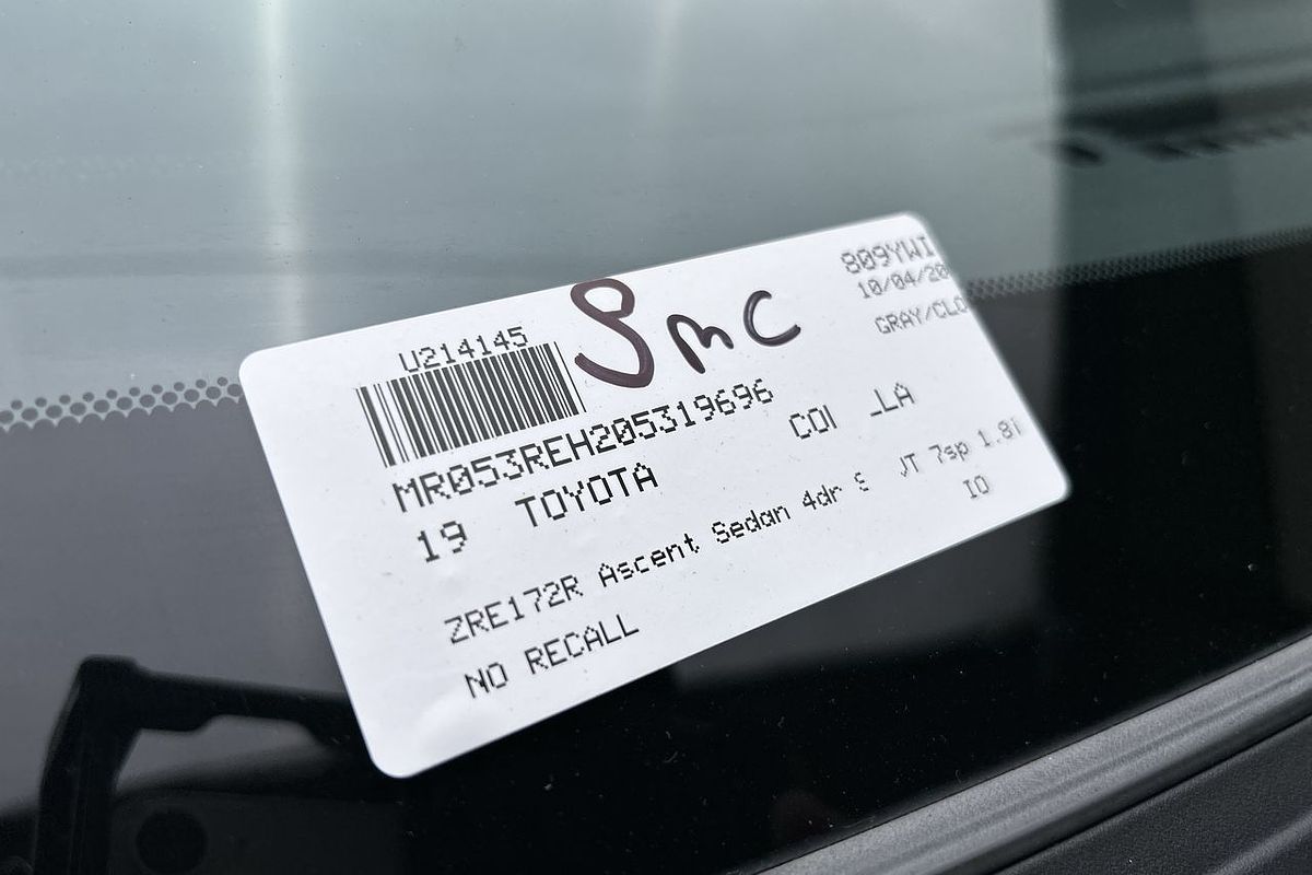2019 Toyota Corolla Ascent ZRE172R