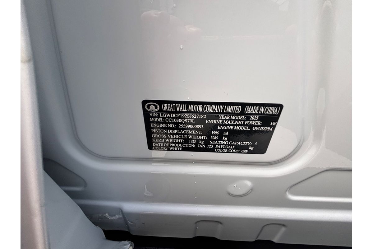 2024 GWM Ute Cannon-L CC NPW 4X4