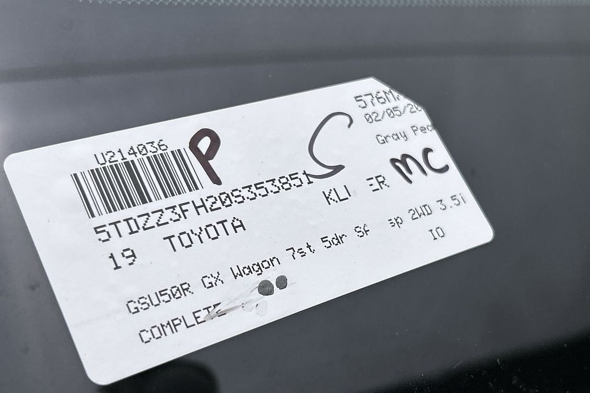 2019 Toyota Kluger GX GSU50R