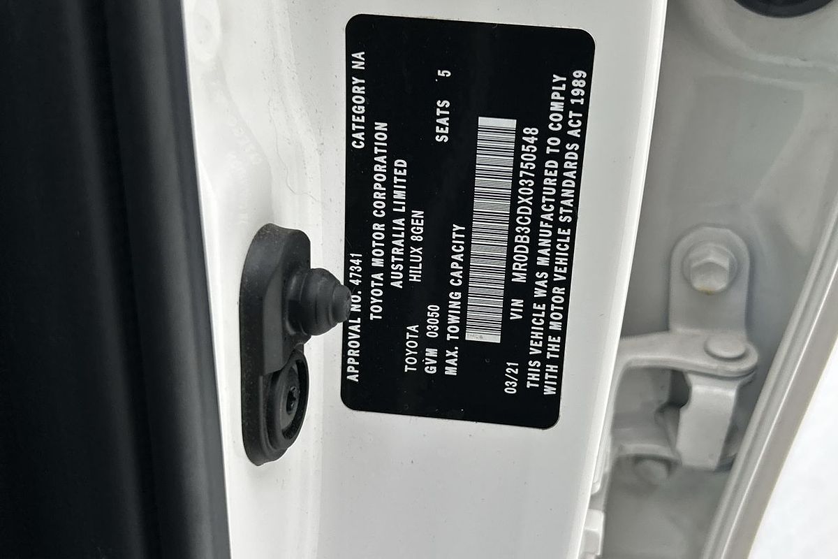 2021 Toyota Hilux Workmate GUN125R 4X4