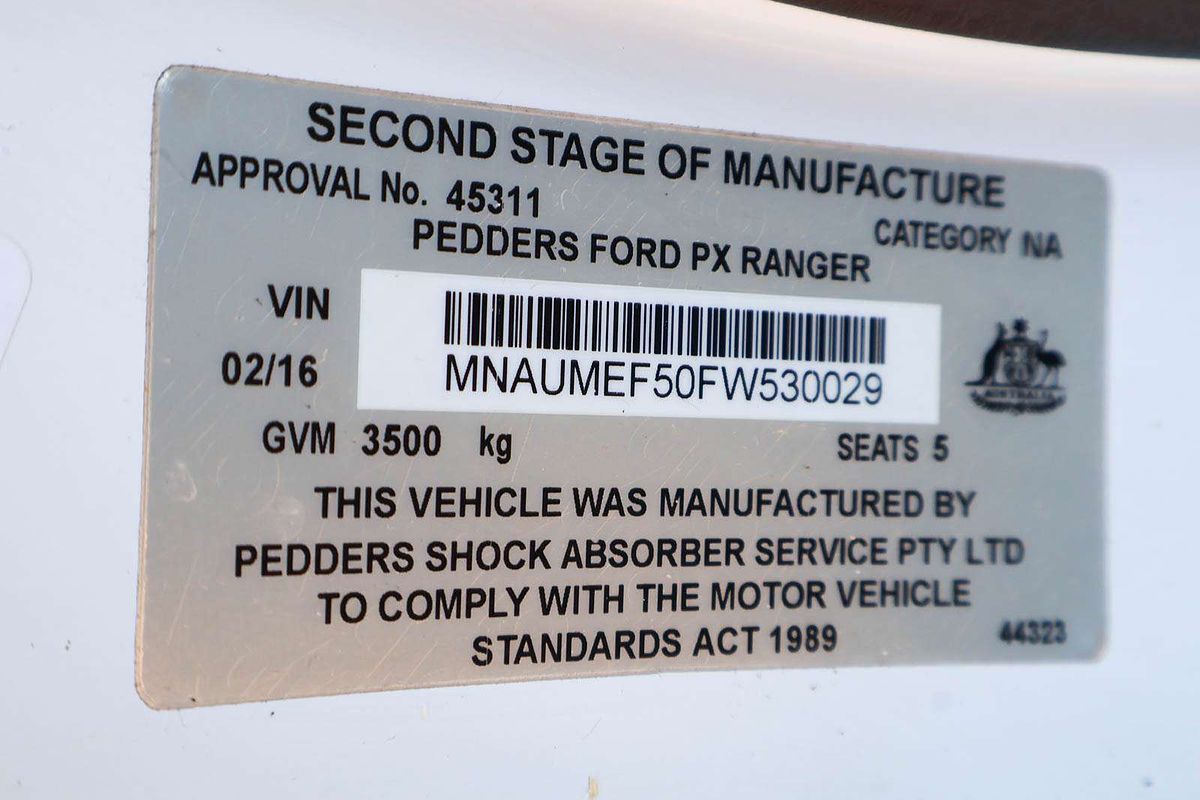2016 Ford Ranger XL Plus PX MkII 4X4