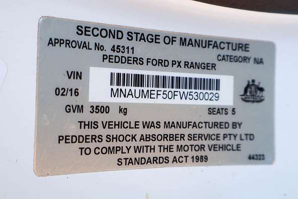 2016 Ford Ranger XL Plus PX MkII 4X4