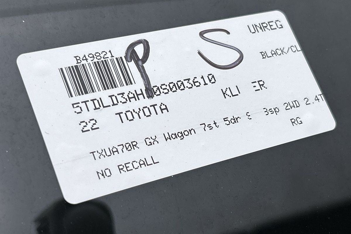2022 Toyota Kluger GX TXUA70R