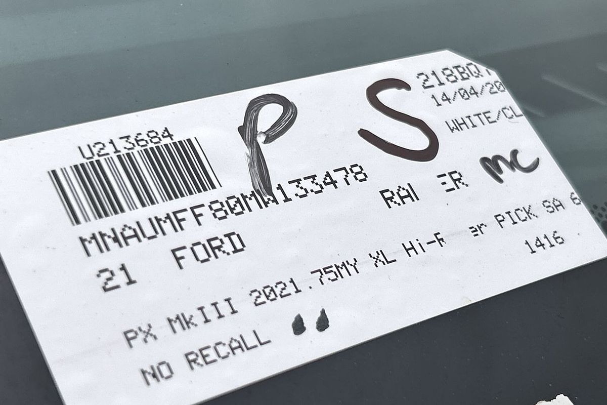 2021 Ford Ranger XL Hi-Rider PX MkIII Rear Wheel Drive L